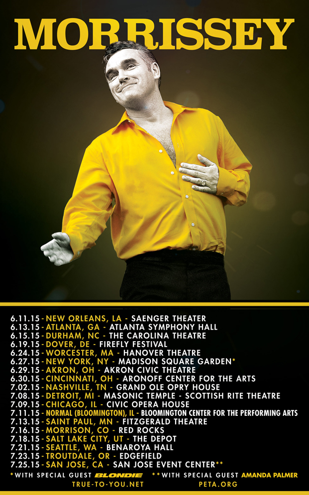 US tour announced Morrisseysolo