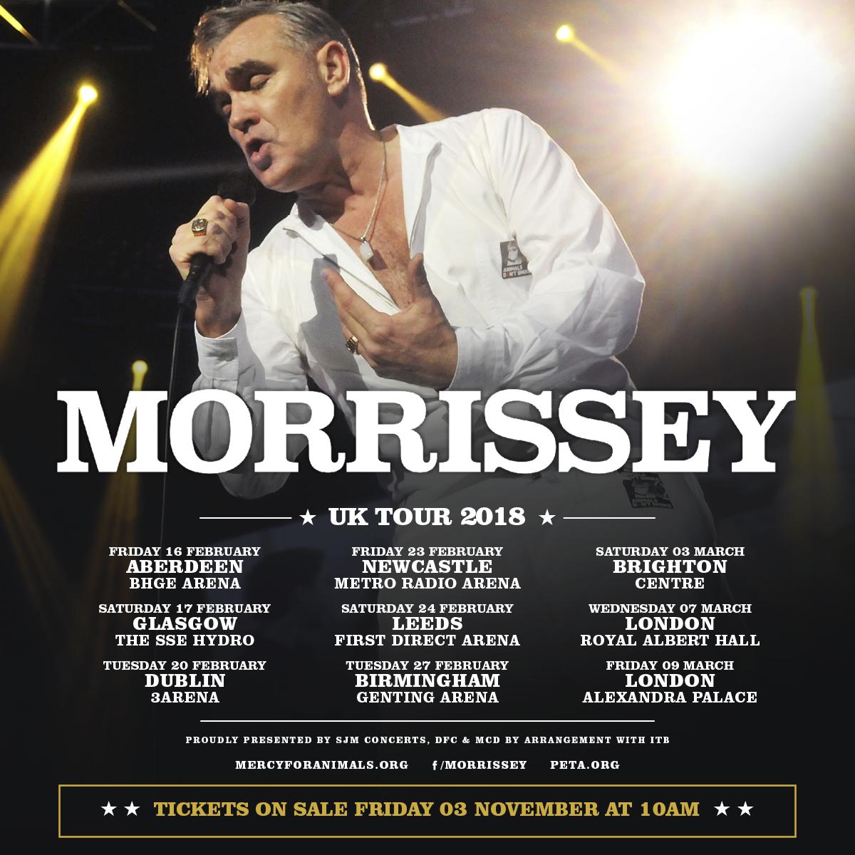 Morrissey UK tour 2018